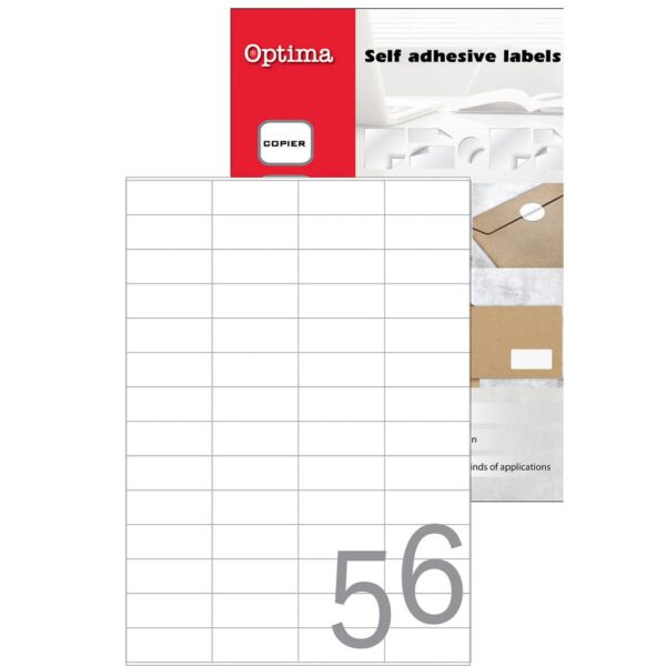 Etikete na listu A4, pakovanje 100/1 52,5x21,2 (56 nalepnica na listu) Optima