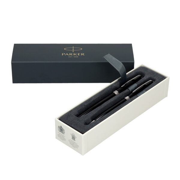Poklon set Parker Sonnet Black Mat CT – Hemijska olovka + Roler - Image 2