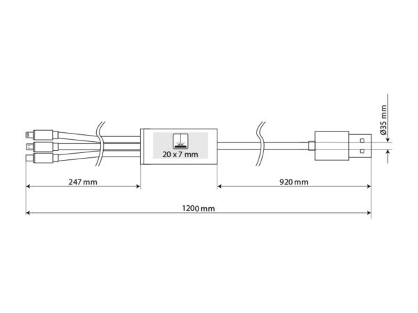 USB kabel za punjenje 3u1 Flet srebrni - Image 2