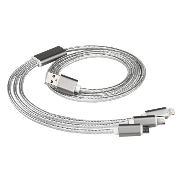 USB kabel za punjenje 3u1 Flet srebrni